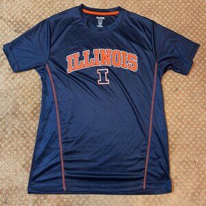 University of Illinois Shirt Adult Large U of I Navy and Orange Tee Pro Edge
